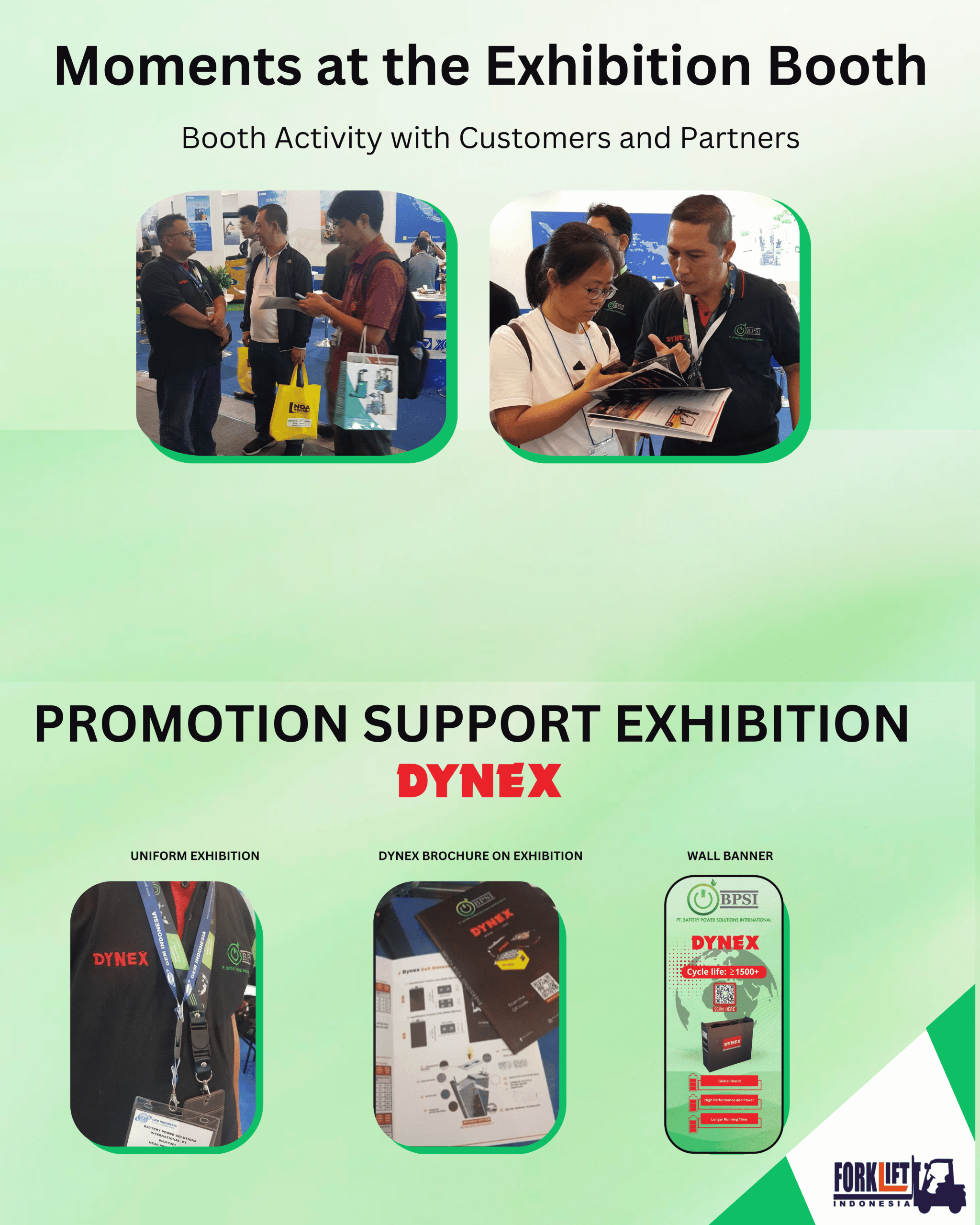 Display produk BPSI di pameran forklift Indonesia