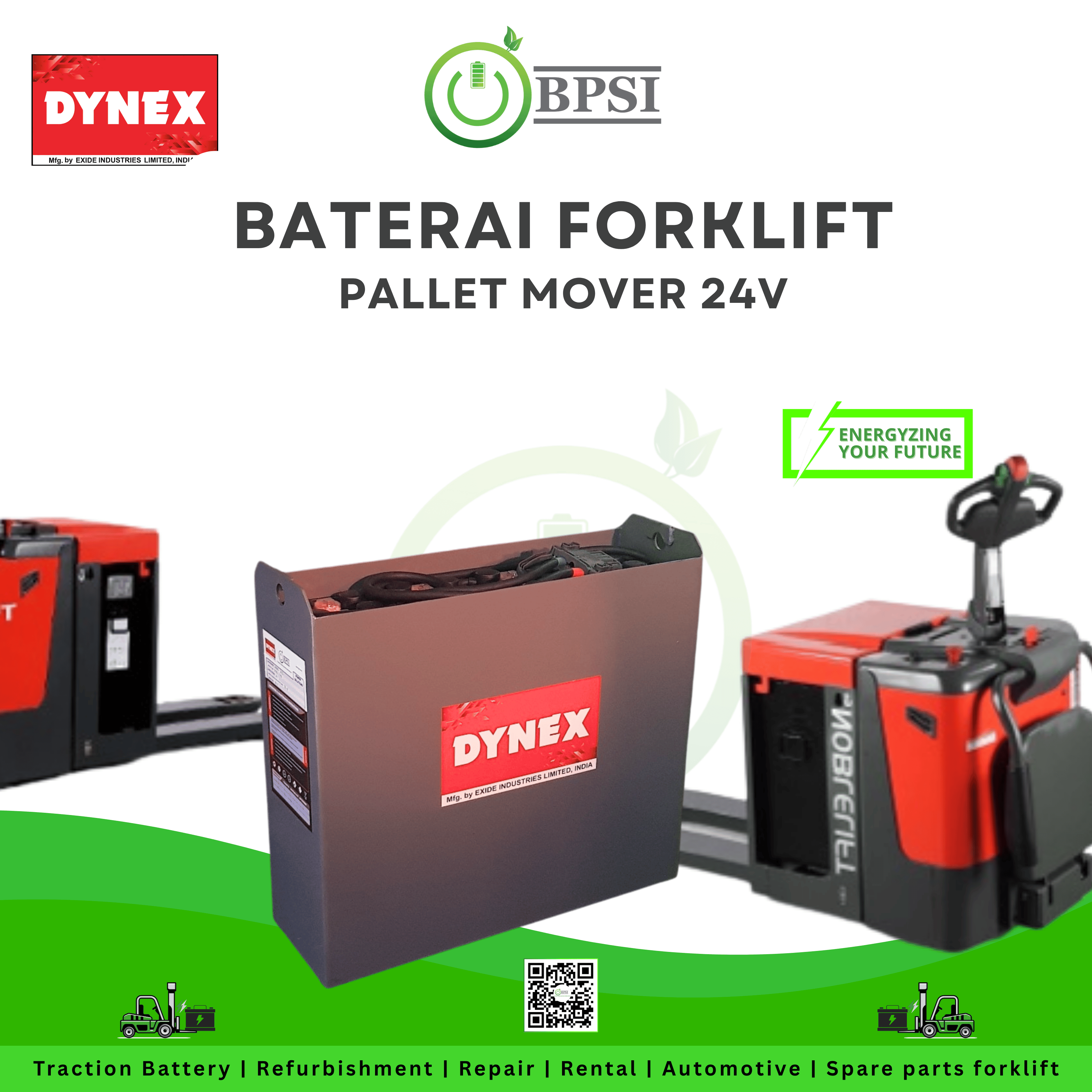Dynex 24V lead acid forklift battery for pallet mover by BPSI