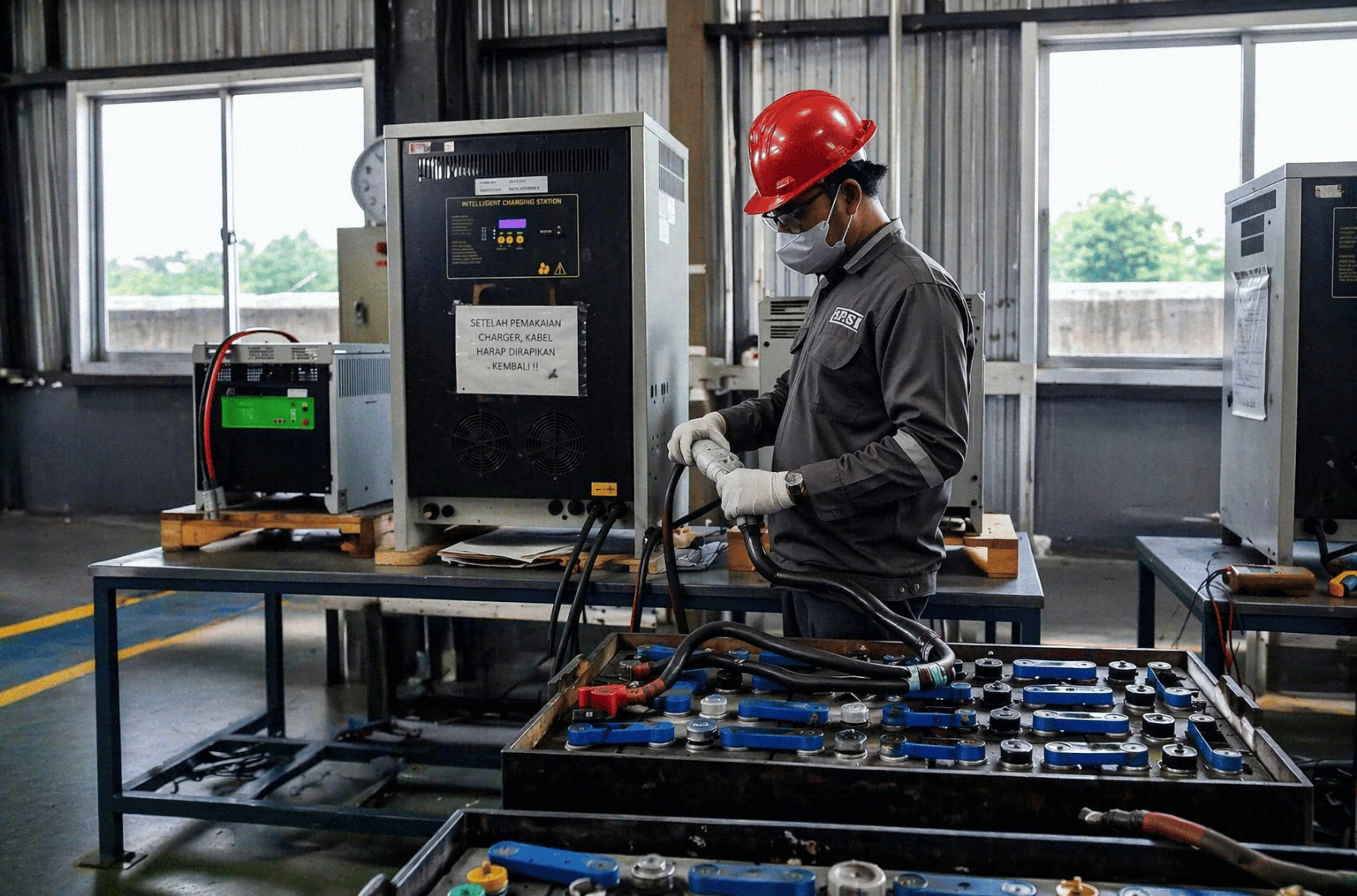 Refurbishment baterai forklift BPSI